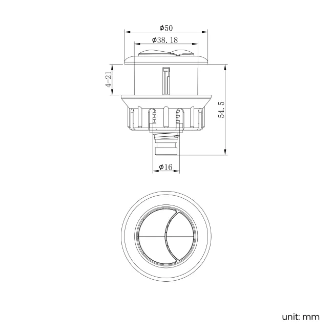 Matt Black Cistern Flush Button for Loma & Brooklyn Combined 2-In-1 Wash Basin + Toilet