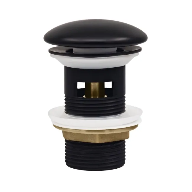 Matt Black Ceramic Dome Basin Waste - Slotted