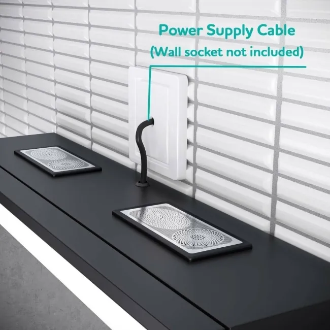 Mia Black Framed Illuminated LED Mirror Cabinet With BLUETOOTH Speaker 710x500mm