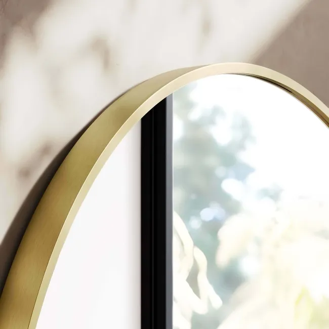 Essence Brushed Brass Round Bathroom Mirror 800mm