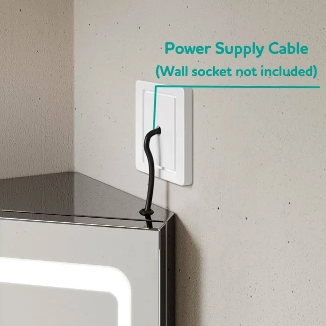 Madelyn Illuminated LED Corner Mirror Cabinet 600mm Tall