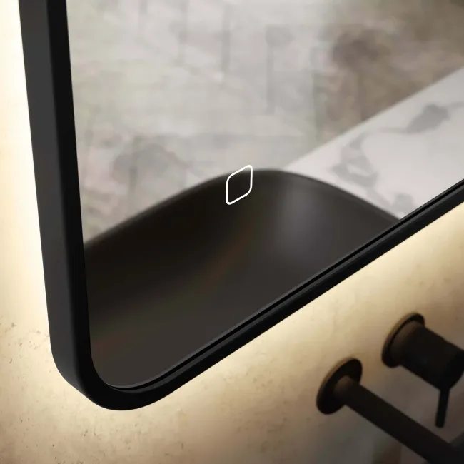 Mila Black Framed Backlit llluminated LED Mirror 700x500mm