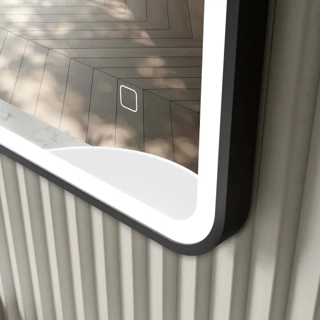 Mila Black Framed Illuminated LED Mirror 600x1000mm