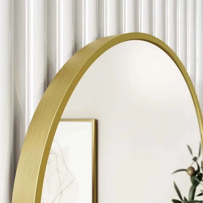 Essence Brushed Brass Pill Bathroom Mirror 800x400mm
