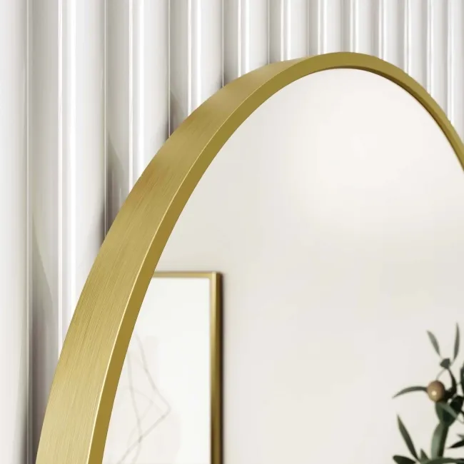 Essence Brushed Brass Pill Bathroom Mirror 1000x500mm
