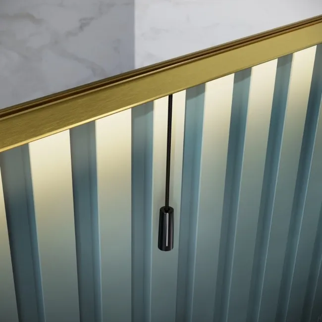 Mila Battery Operated Brushed Brass Backlit Illuminated LED Mirror 600x400mm