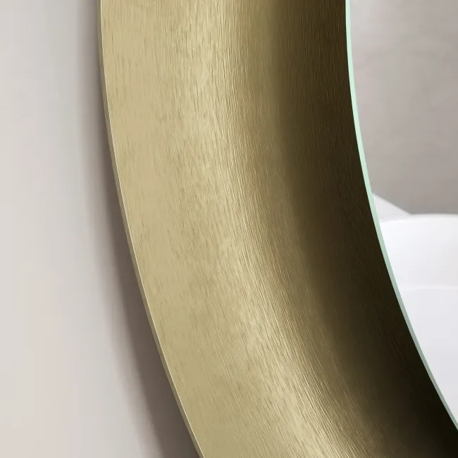 Georgia Pale Brushed Brass Round Illuminated LED Mirror 850mm