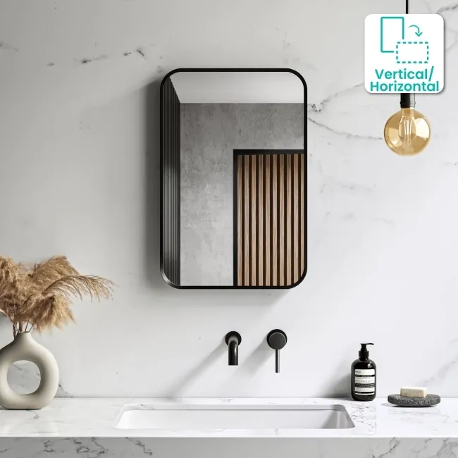 Nina Black Framed Mirror 600x400mm