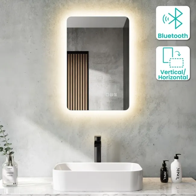 Clara Illuminated LED Mirror With BLUETOOTH Speaker 600x400mm