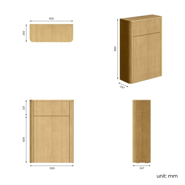 Sorrento Country Oak 600 Toilet Unit