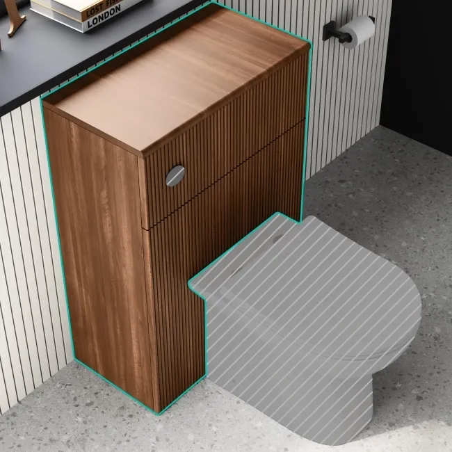 Sicily Fluted Black Walnut 600 Toilet Unit