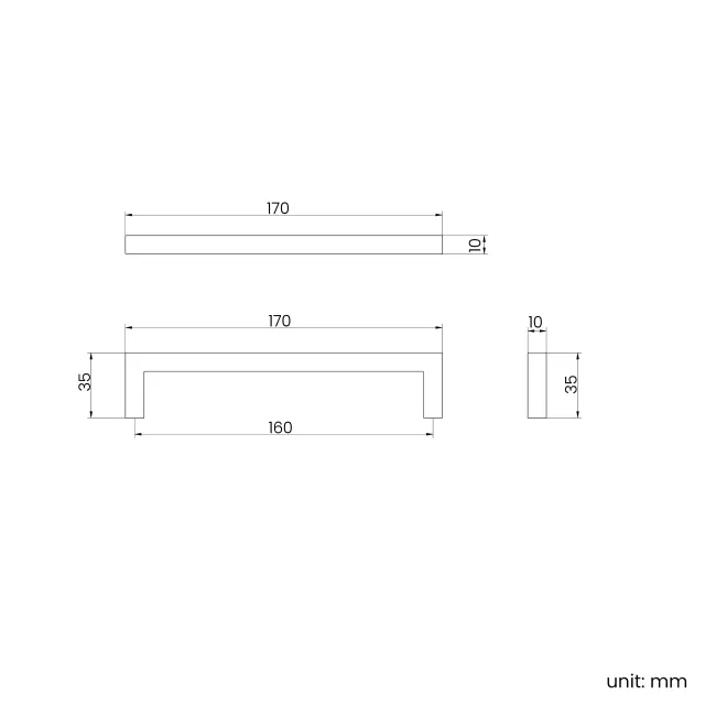 Matt black handle for Harper vanity unit