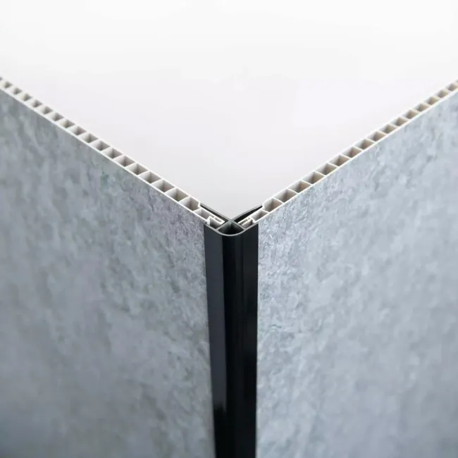 Trepanel Aqua® Shower Panel PVC External Corner Joint Black