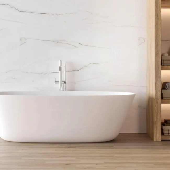 Trepanel Aqua Luxe® Carrara Soft Marble Effect Embossed Satin SPC Wall Panel 4 Pack ( Covers 2.80 SQM)