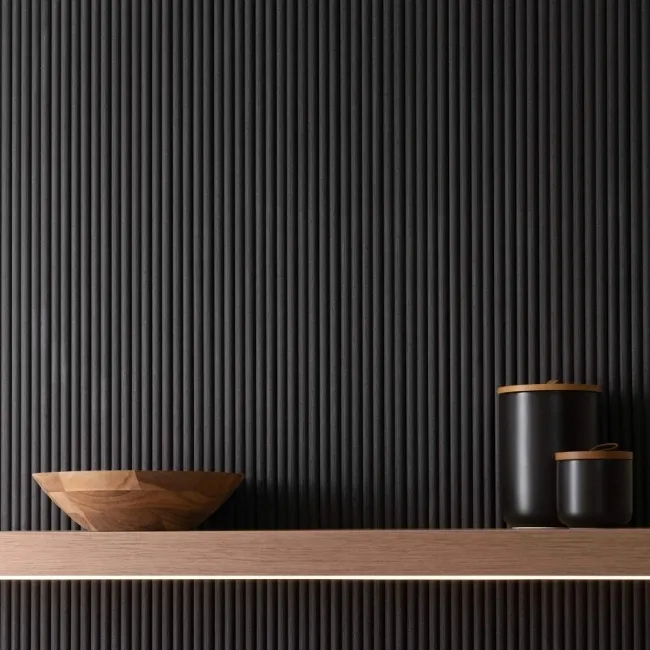 Trepanel Flex® Noir Black Flexible Acoustic Wood Panels 1200x600