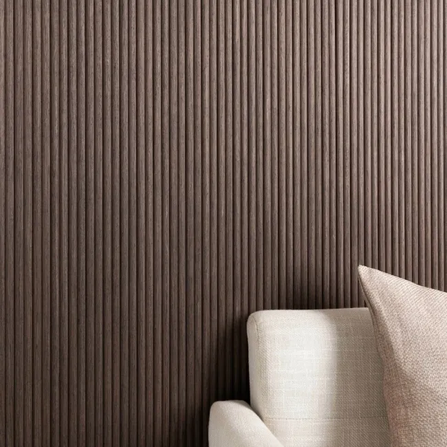 Trepanel Flex® Walnut Brown Flexible Acoustic Wood Panels 2400x300