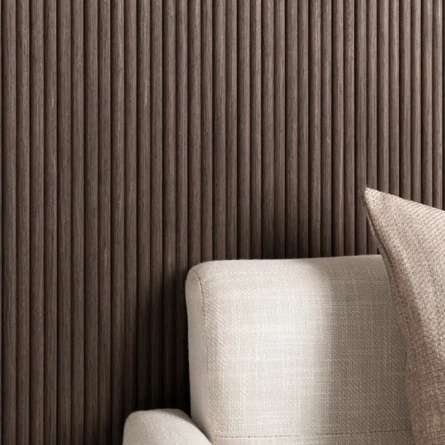 Trepanel Flex® Walnut Brown Flexible Acoustic Wood Panels 2400x300