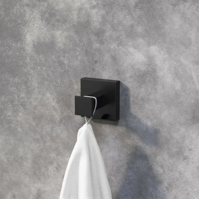 Isla Matt Black Square Robe Hook