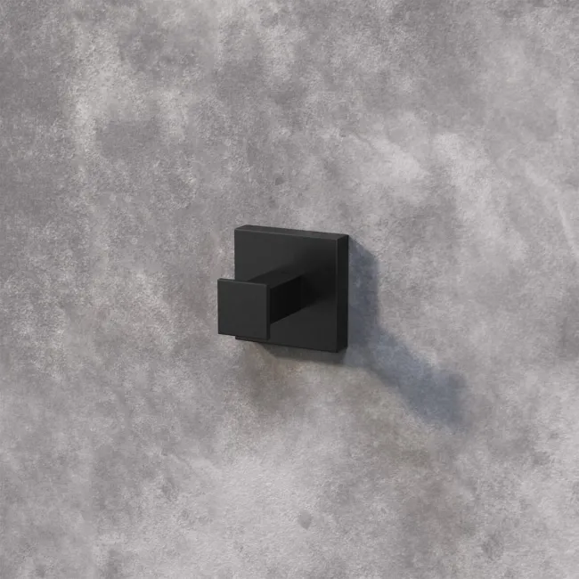 Isla Matt Black Square Robe Hook