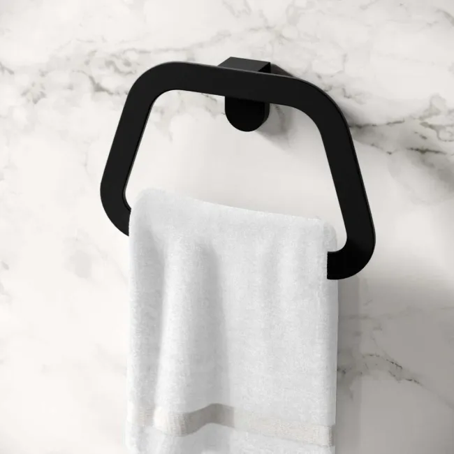Eloise Matt Black Towel Ring