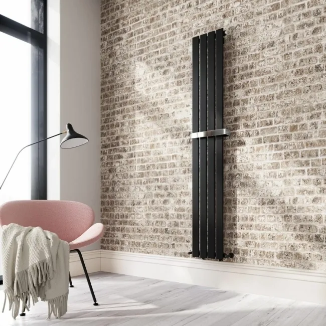 Chrome Towel Hanger 300mm for Single Flat Panel Radiator