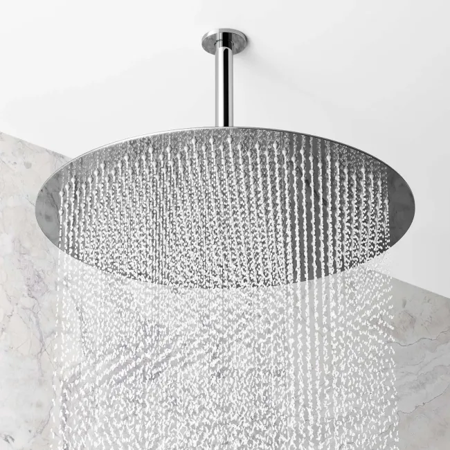 Ballina Premium Ceiling Chrome Round Thermostatic Set - 400mm Head, Hand Shower & Jets