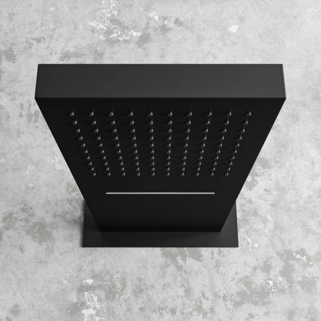 Galway Premium Matt Black Square Thermostatic Waterfall Shower Set & Hand Shower