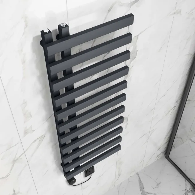 Palermo Electric Anthracite Designer Heated Towel Rail 1200x450mm