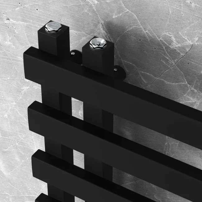 Palermo Electric Matt Black Designer Heated Towel Rail 1600x600mm