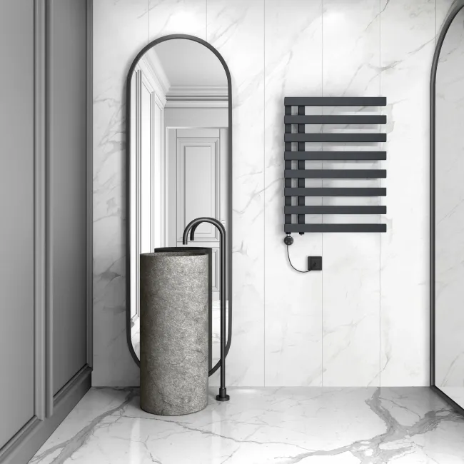 Palermo Electric Anthracite Designer Heated Towel Rail 800x600mm