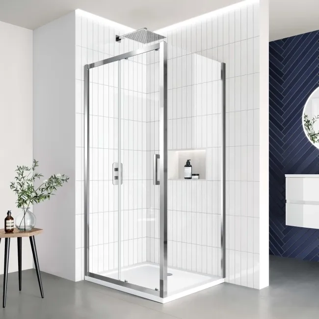 Hamburg Easy Clean 8mm Sliding Shower Enclosure 1000x800mm - Easy Fix Feature