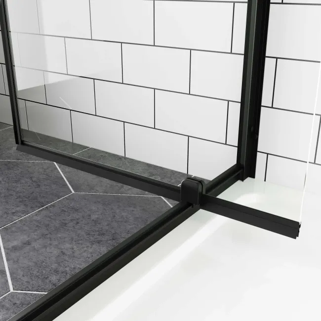 London Matt Black 6mm Pivot Shower Enclosure 900x700mm