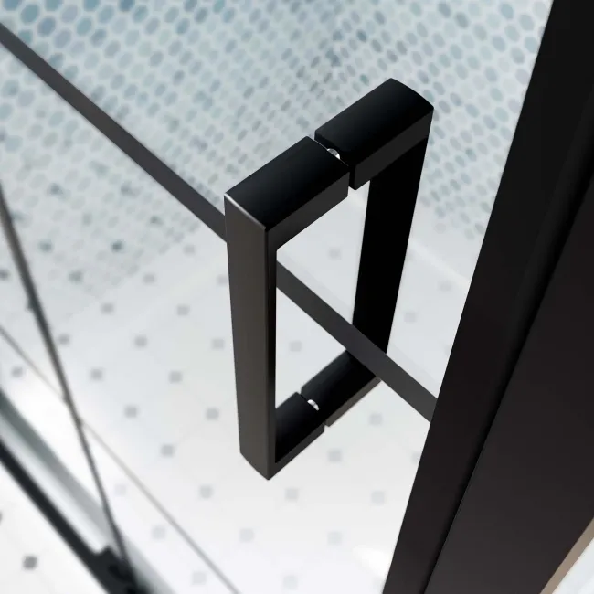 London Matt Black Grid 6mm Bifold Shower Enclosure 900x700mm