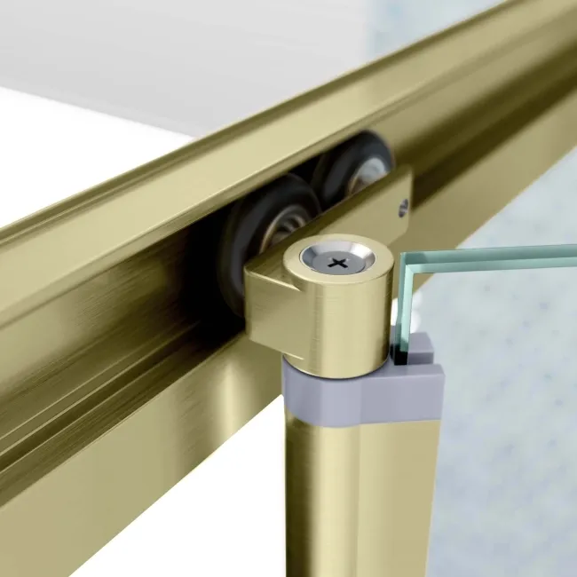 London Brushed Brass 6mm Bifold Shower Enclosure 1000x800mm