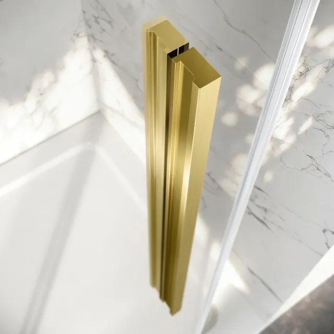 Lisbon Brushed Brass 8mm Sliding Shower Enclosure 1100x700mm