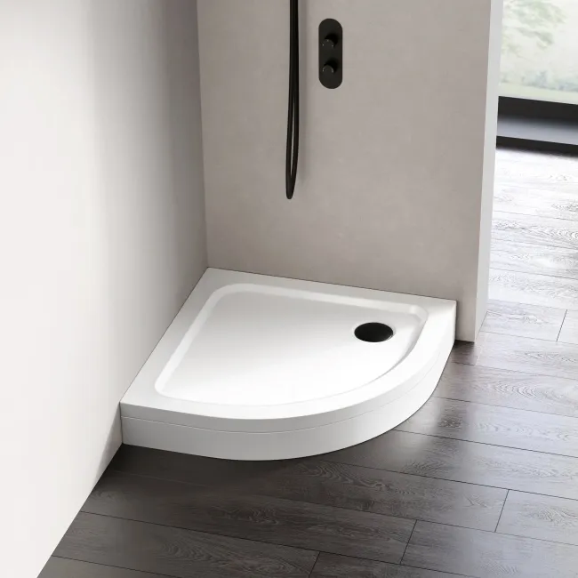 London Quadrant Stone Shower Tray 800x800mm & Riser Kit