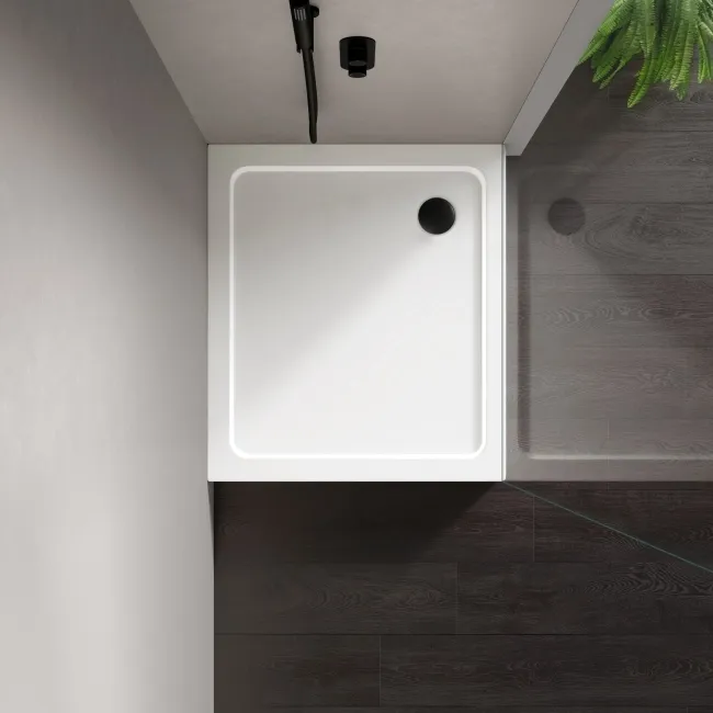 London Rectangular Stone Shower Tray 900x700mm & Riser Kit