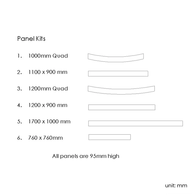 London Rectangular Stone Shower Tray 1100x900mm & Riser Kit