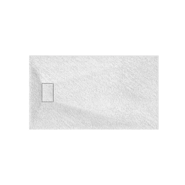 Berlin Rectangular Matt White Slate Effect SMC Composite Shower Tray 1500x800mm