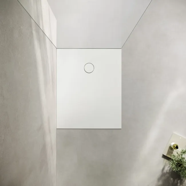 Seoul Low Profile Rectangular Matt White Stone Shower Tray 1100x800mm
