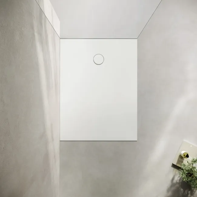 Seoul Low Profile Rectangular Matt White Stone Shower Tray 1200x800mm