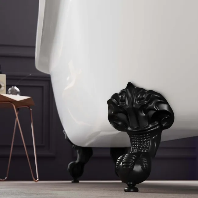 Highbury 1550mm Roll Top Slipper Bath - Black Ball Feet