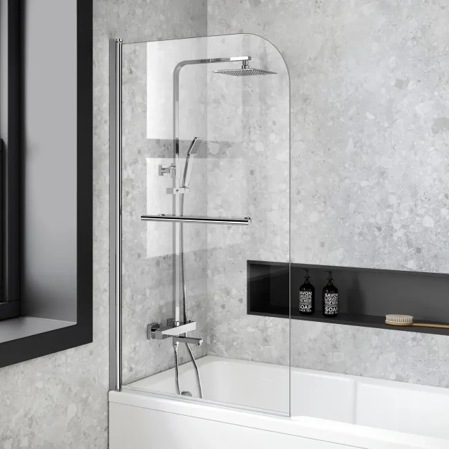 Dover 1700x750 Keyhole Shower Bath & 6mm Easy Clean Screen with Rail