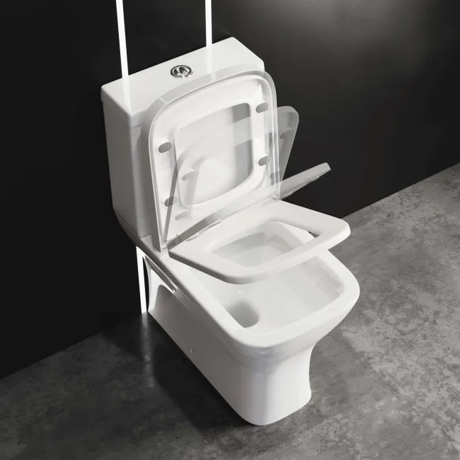 Atlanta Fully Back to Wall Close Coupled Toilet With Soft Close Seat