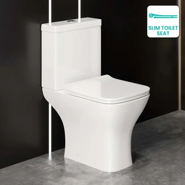Atlanta Close Coupled Toilet With Soft Close Slim Seat