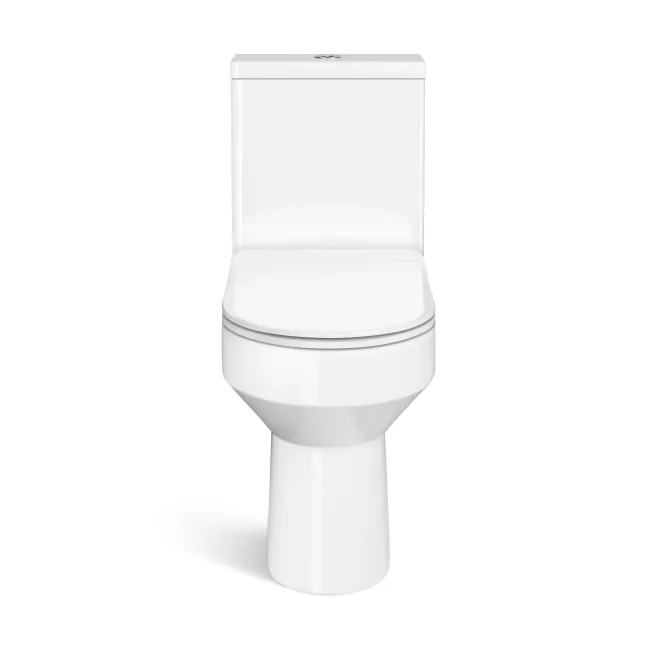 Denver Rimless Fully Back to Wall Close Coupled Toilet With Soft Close Slim Seat