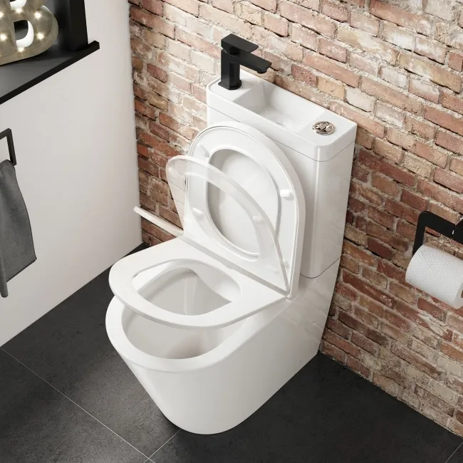 Boston 2-In-1 Combined Wash Basin & Rimless Toilet With Premium Soft Close Seat