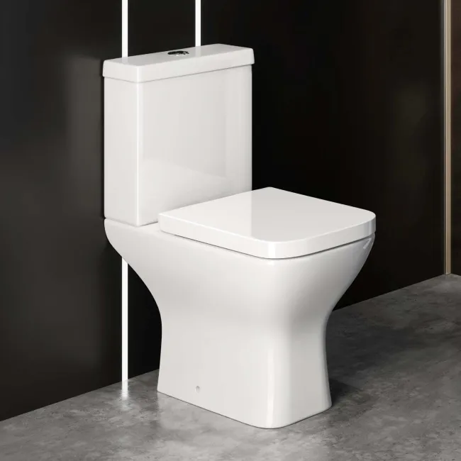 Atlanta Rimless Close Coupled Toilet With Soft Close Seat