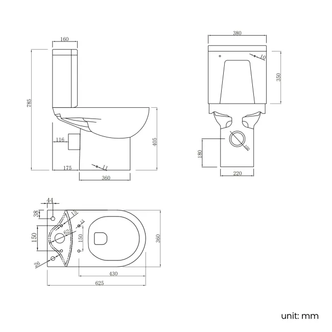 Casper Rimless Close Coupled Toilet With Soft Close Seat