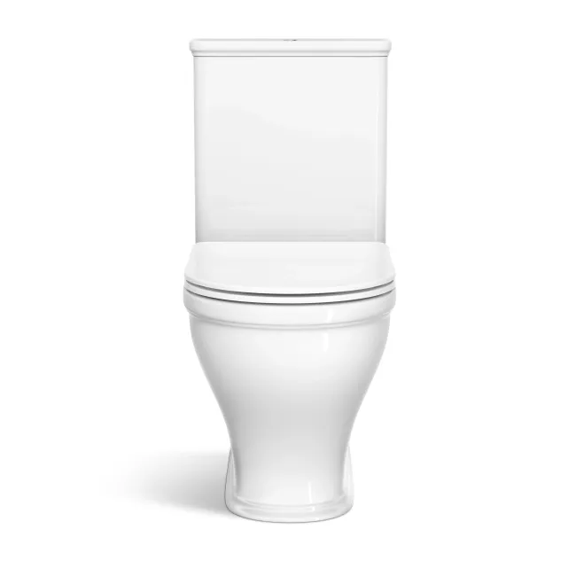 Kansas Traditional Rimless Close Coupled Toilet With Premium Soft Close Slim Seat